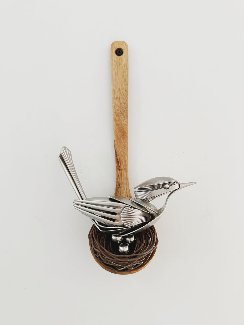 "Nesting II" - Metal Bird Sculpture