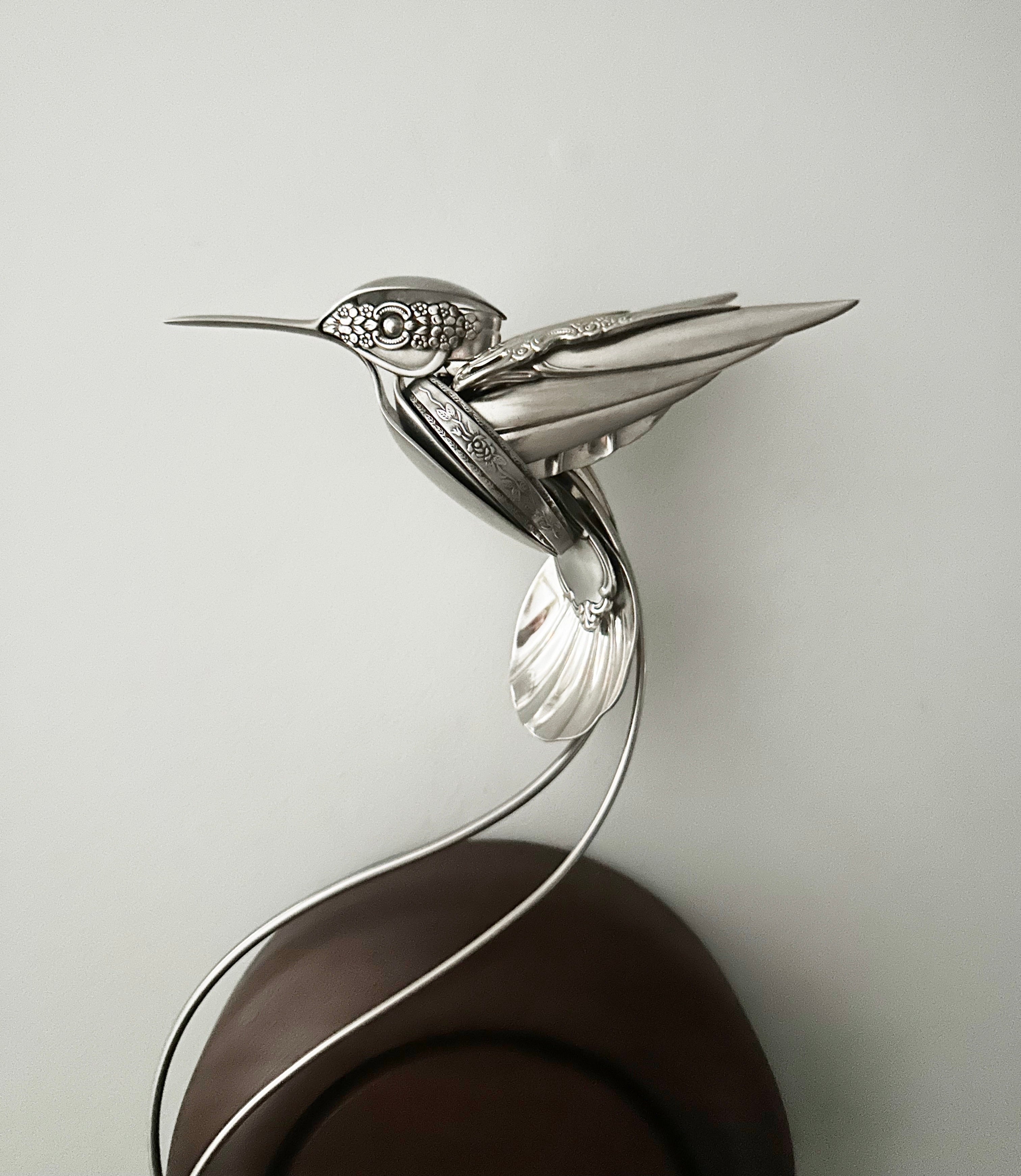 "Isabella" - Metal Hummingbird Sculpture