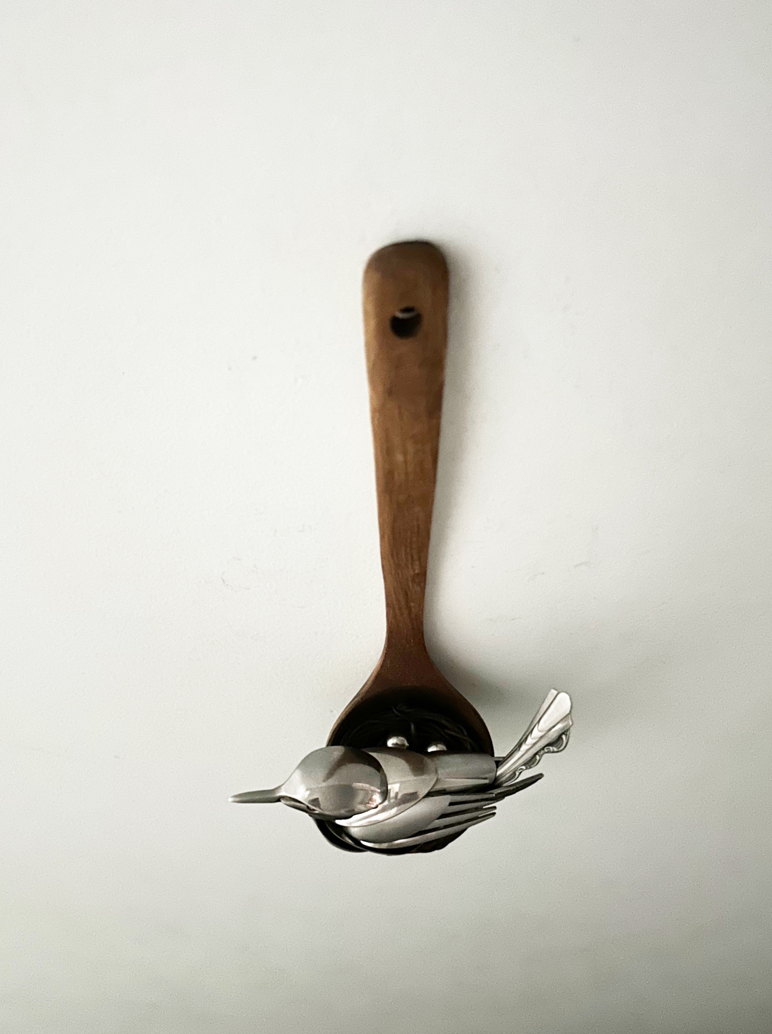 "Nesting" - Metal Bird Sculpture