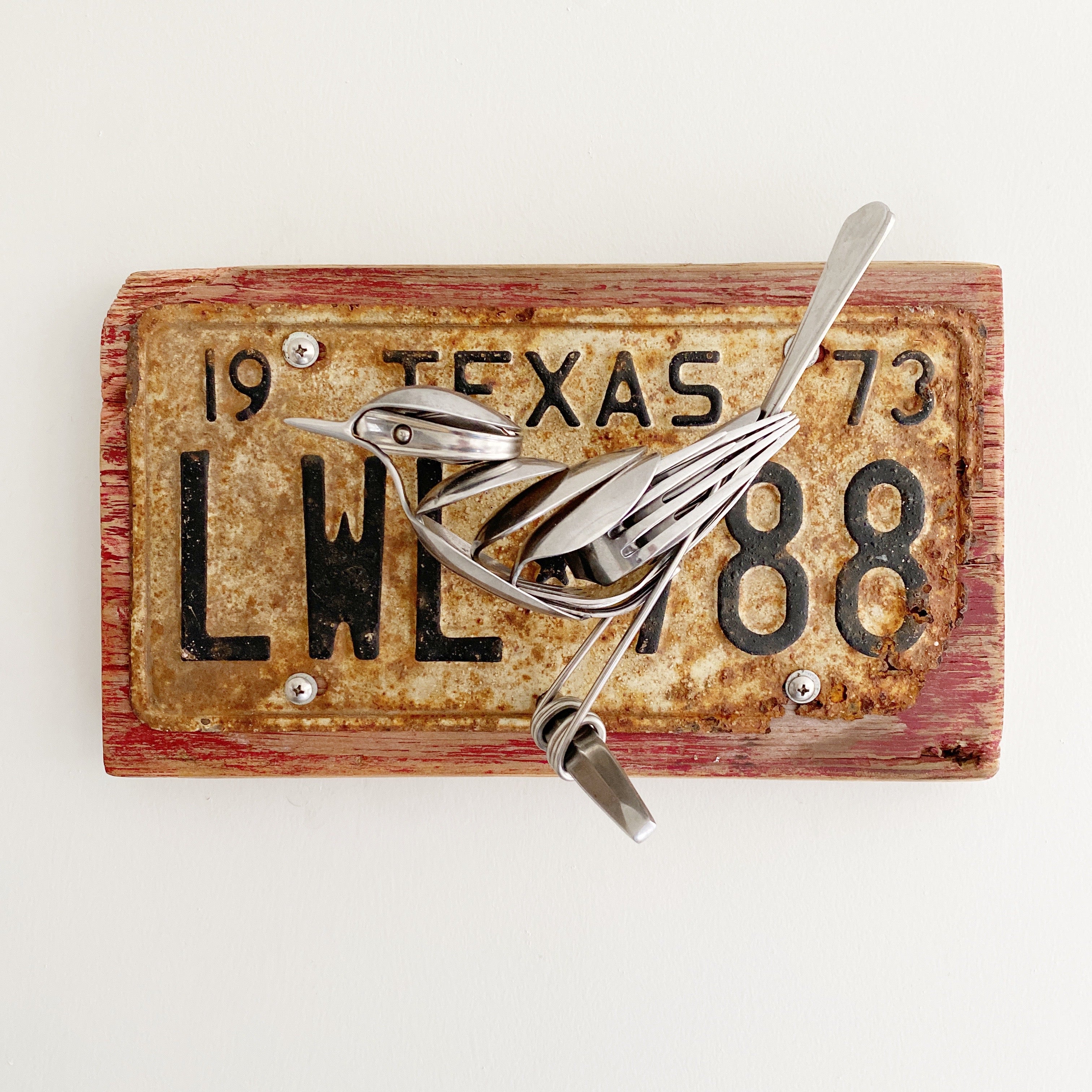 "Lone Star" - Upcycled Metal Bird Sculpture