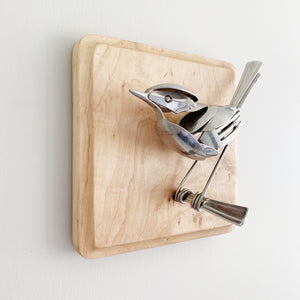 "Dahlia" - Upcycled Metal Bird Sculpture