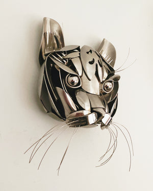 "Simba" - Metal Cat Sculpture